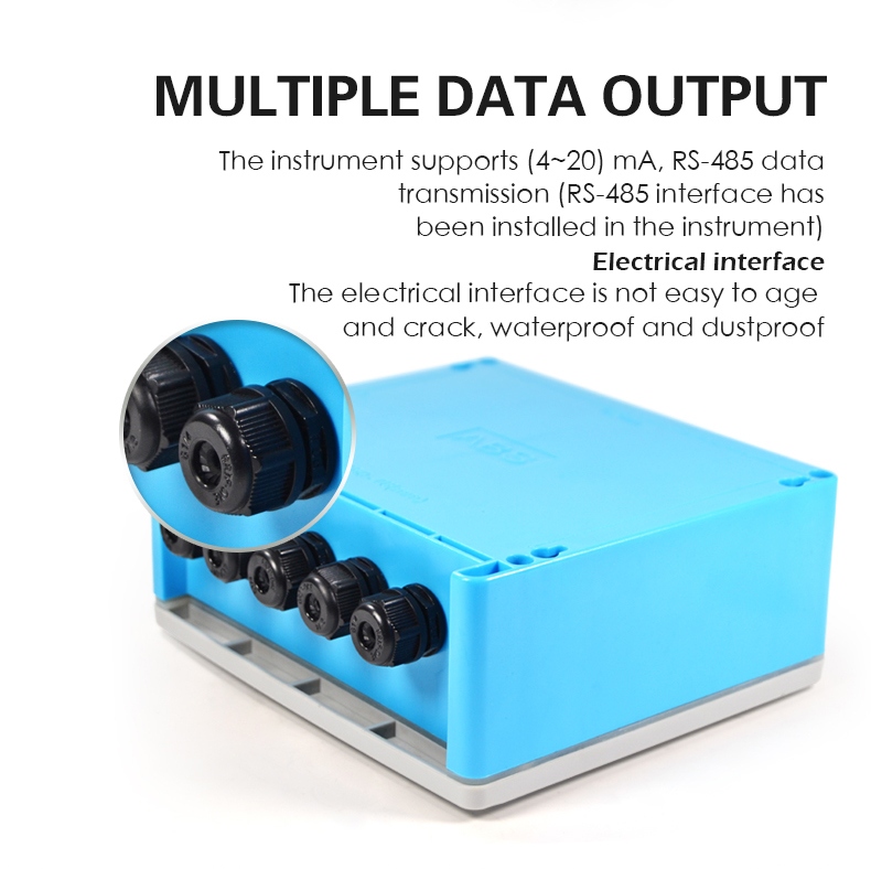 The instrument supports (4~20) mA, RS-485 data  transmission (RS-485 interface has  been installed in the instrument) Electrical interface The electrical interface is not easy to age  and crack, waterproof and dustproof